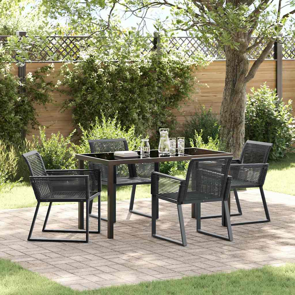 Conjunto de Comedor de Jardín 3 pcs Negro