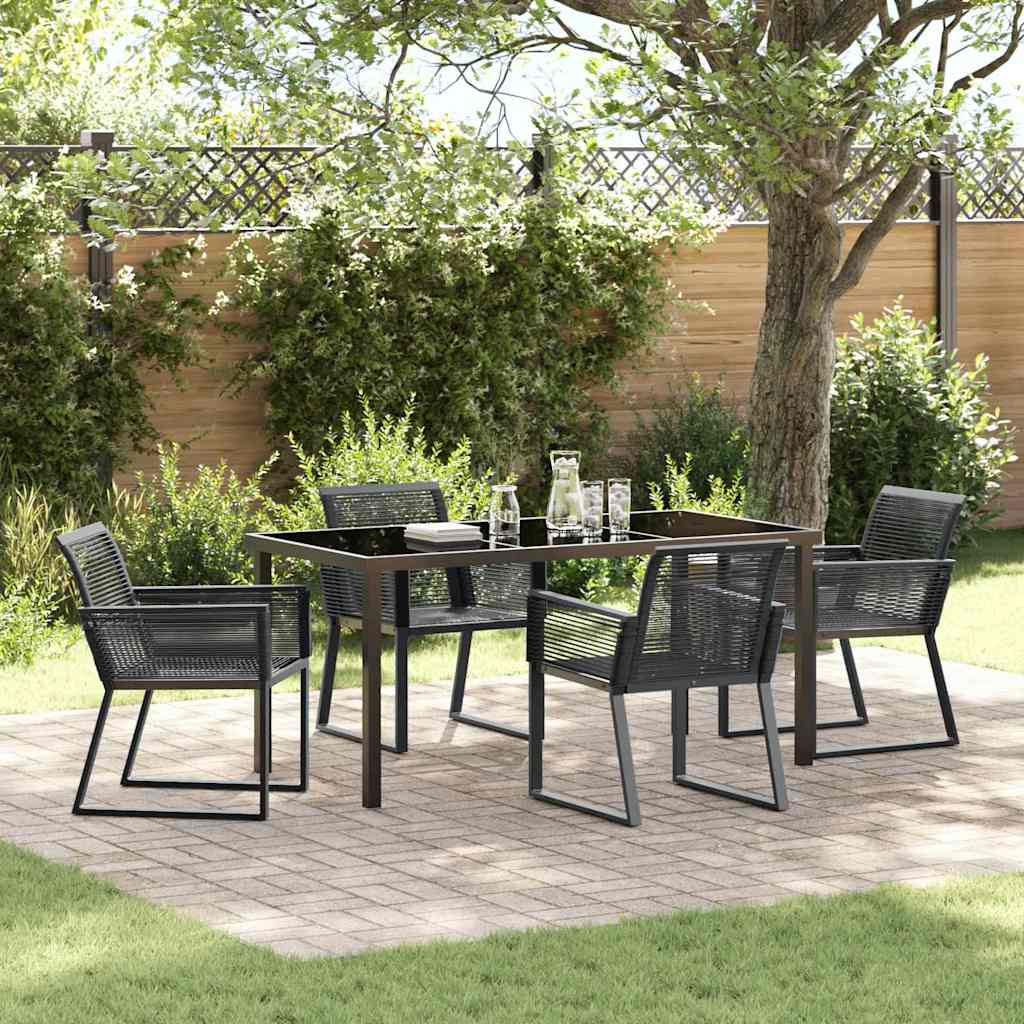 Conjunto de Comedor de Jardín 3 pcs Negro