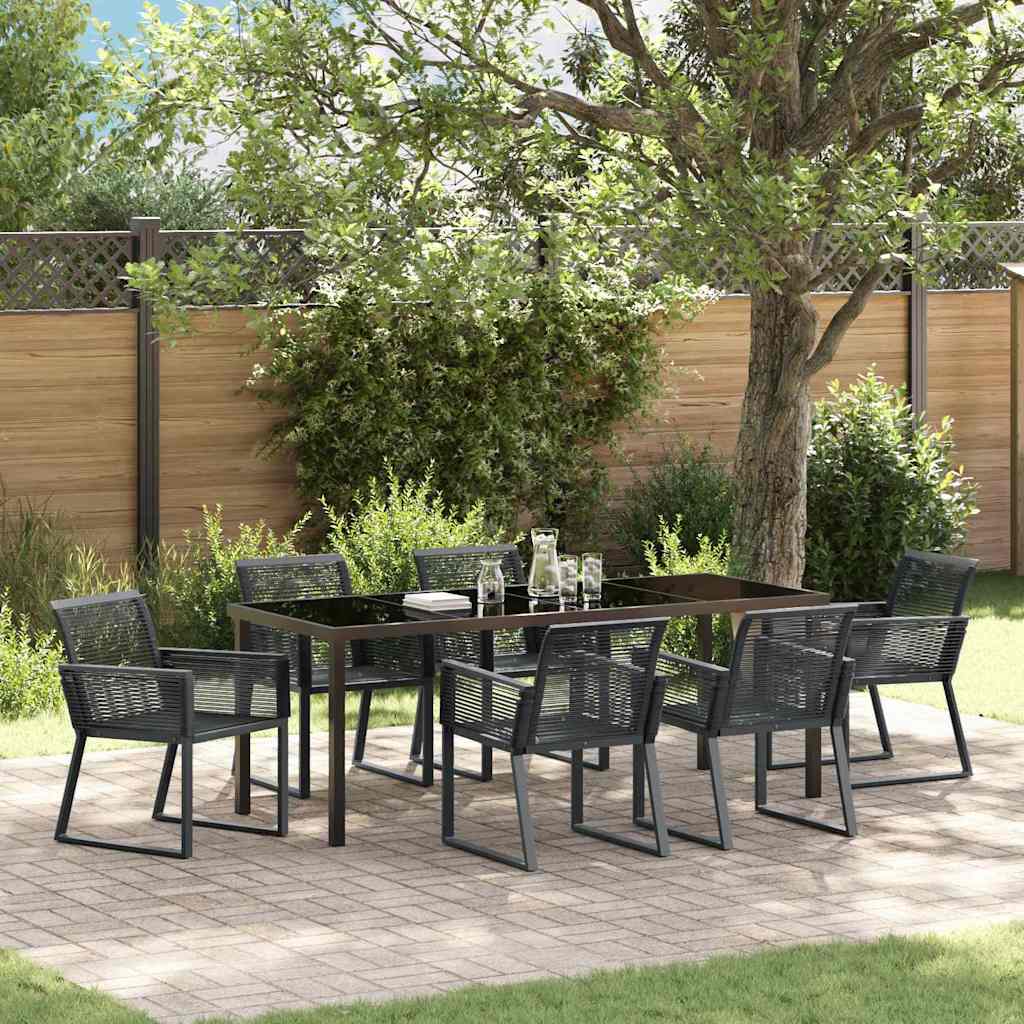 Conjunto de Comedor de Jardín 3 pcs Negro