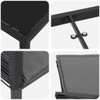Conjunto de Comedor de Jardín 3 pcs Negro
