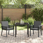 Conjunto de Comedor de Jardín 3 pcs Negro