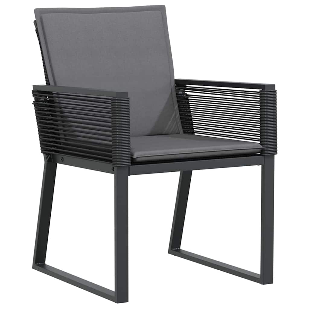 Conjunto de Comedor de Jardín 3 pcs Negro