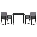 Conjunto de Comedor de Jardín 3 pcs Negro