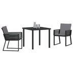Conjunto de Comedor de Jardín 3 pcs Negro