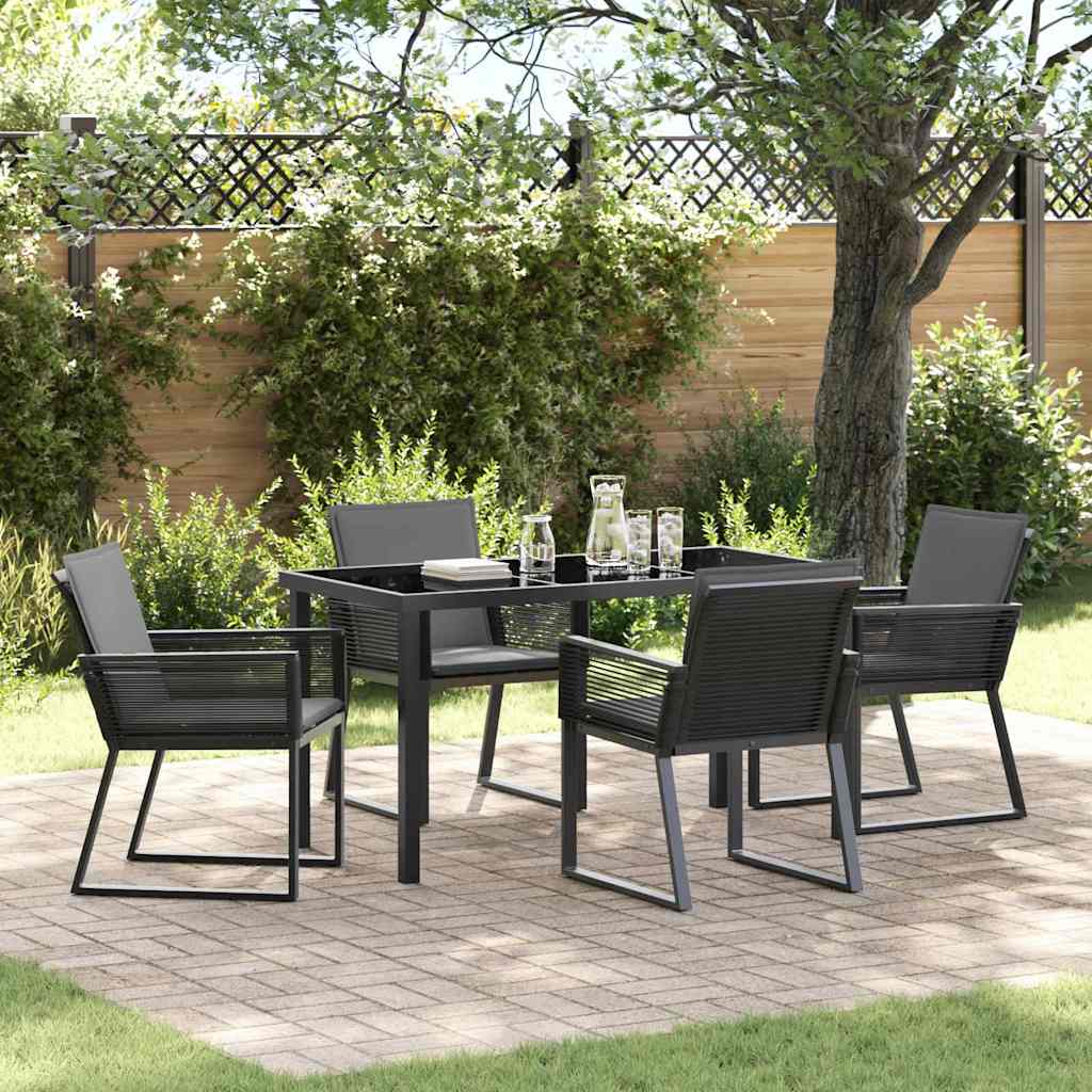 3-piece Black Outdoor Dining Set