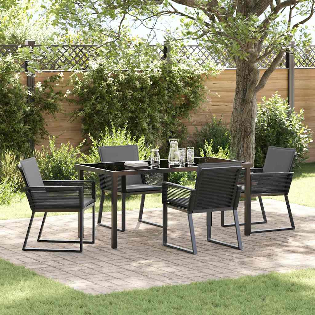 3-piece Black Outdoor Dining Set