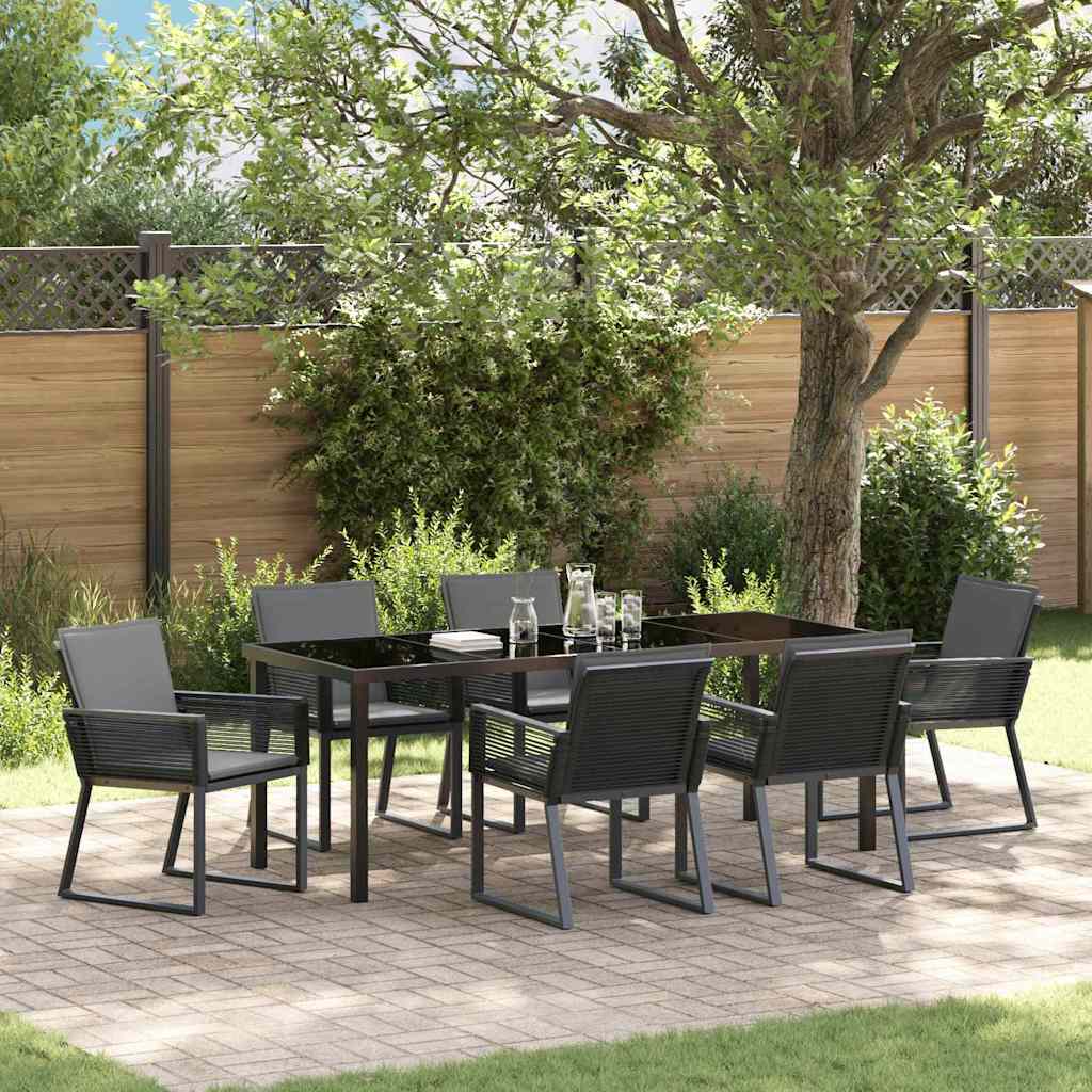 3-piece Black Outdoor Dining Set