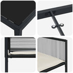 Conjunto de Comedor de Jardín 5 pcs Negro ratán sintético