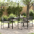 Conjunto de Comedor de Jardín 5 pcs Negro ratán sintético