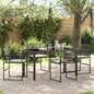 Conjunto de jantar de jardim 5 peças preto vime sintético