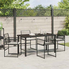 Conjunto de Comedor de Jardín 5 pcs Negro ratán sintético