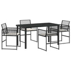Conjunto de Comedor de Jardín 5 pcs Negro ratán sintético