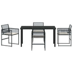 Conjunto de Comedor de Jardín 5 pcs Negro ratán sintético