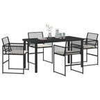 Conjunto de Comedor de Jardín 5 pcs Negro ratán sintético