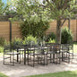 Conjunto de jantar de jardim 5 peças preto vime sintético