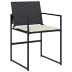 Conjunto de Comedor de Jardín con cojín 5 pcs Negro y crema