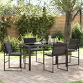 Conjunto de Comedor de Jardín 5 pcs Negro 140 x 70 x 73 cm