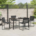 Conjunto de Comedor de Jardín 5 pcs Negro 140 x 70 x 73 cm