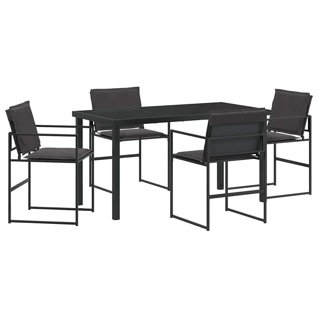 Conjunto de Comedor de Jardín 5 pcs Negro 140 x 70 x 73 cm