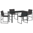 Conjunto de Comedor de Jardín 5 pcs Negro 140 x 70 x 73 cm