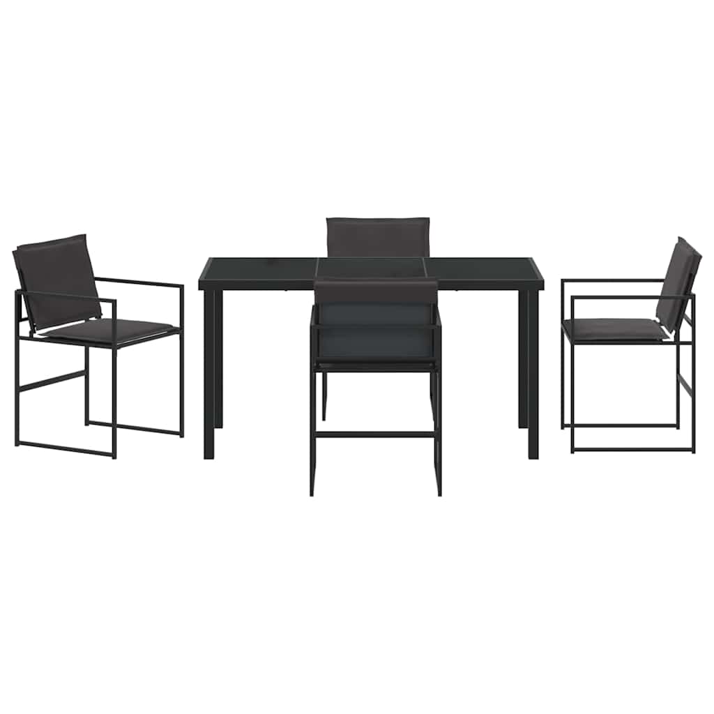 Conjunto de Comedor de Jardín 5 pcs Negro 140 x 70 x 73 cm