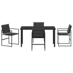 Conjunto de Comedor de Jardín 5 pcs Negro 140 x 70 x 73 cm