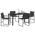 Conjunto de Comedor de Jardín 5 pcs Negro 140 x 70 x 73 cm