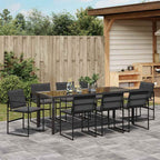 Conjunto de Comedor de Jardín 9 pcs Negro 200 x 80 x 73 cm
