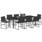 Conjunto de Comedor de Jardín 9 pcs Negro 200 x 80 x 73 cm