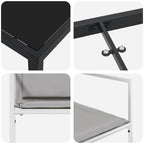 Conjunto de Comedor de Jardín 5 pcs Blanco 140 x 70 x 73 cm