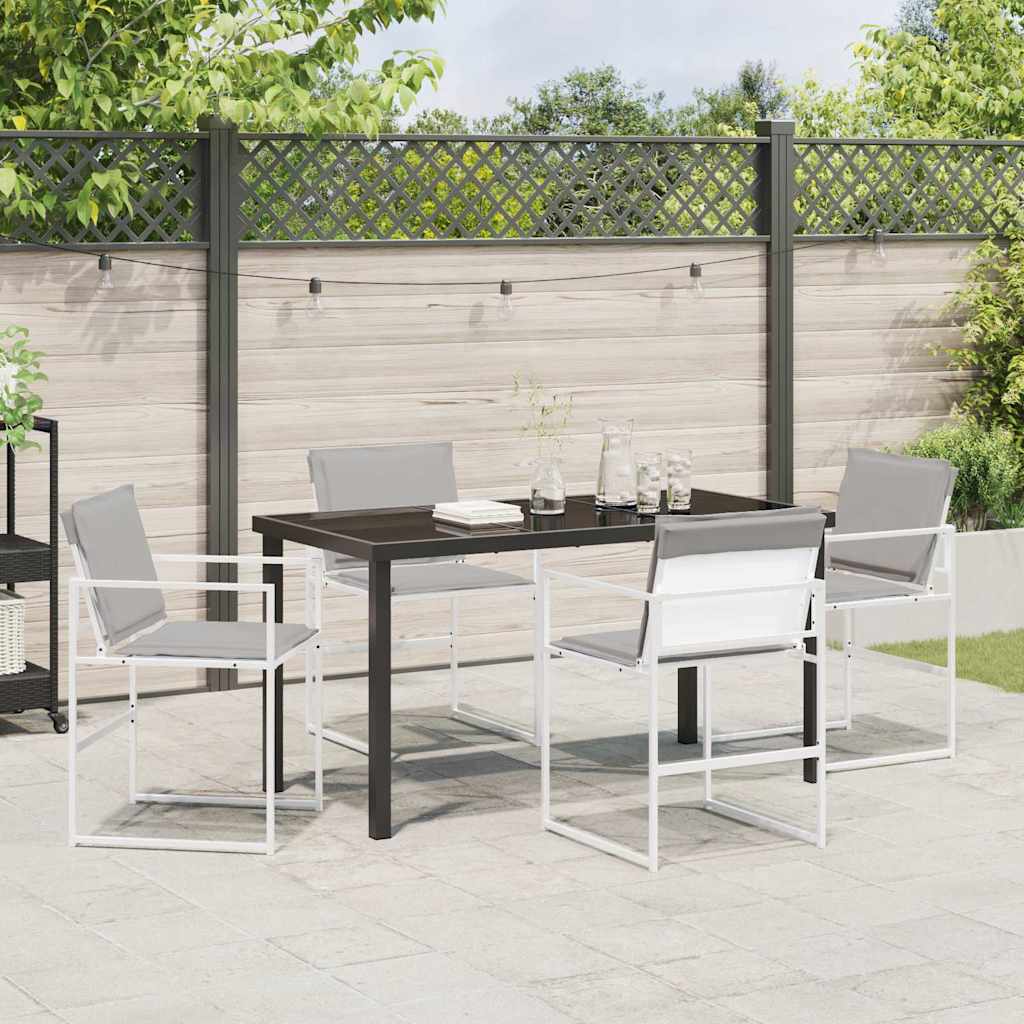 Conjunto de Comedor de Jardín 5 pcs Blanco 140 x 70 x 73 cm