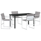 Conjunto de Comedor de Jardín 5 pcs Blanco 140 x 70 x 73 cm