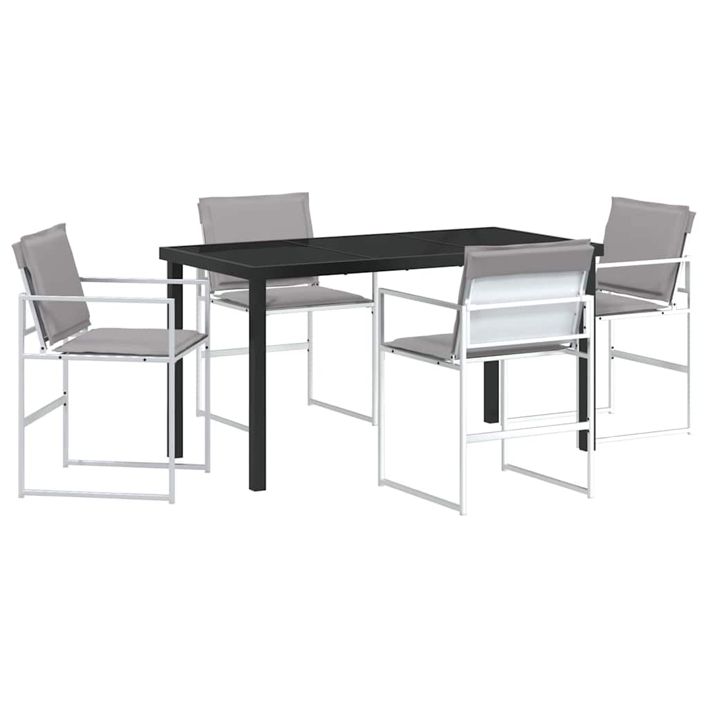 Conjunto de Comedor de Jardín 5 pcs Blanco 140 x 70 x 73 cm