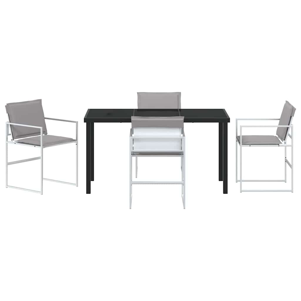 Conjunto de Comedor de Jardín 5 pcs Blanco 140 x 70 x 73 cm