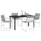 Conjunto de Comedor de Jardín 5 pcs Blanco 140 x 70 x 73 cm