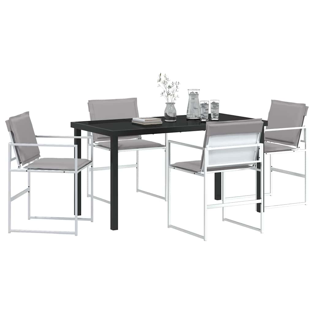 Conjunto de Comedor de Jardín 5 pcs Blanco 140 x 70 x 73 cm
