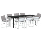 Conjunto de Comedor de Jardín 9 pcs Blanco 200 x 80 x 73 cm