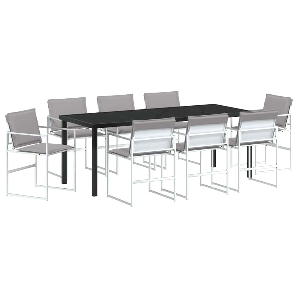 Conjunto de Comedor de Jardín 9 pcs Blanco 200 x 80 x 73 cm