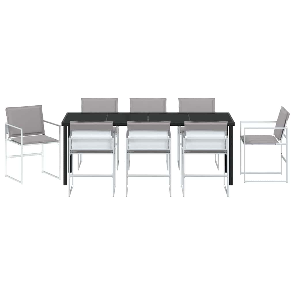 Conjunto de Comedor de Jardín 9 pcs Blanco 200 x 80 x 73 cm