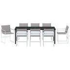 Conjunto de Comedor de Jardín 9 pcs Blanco 200 x 80 x 73 cm