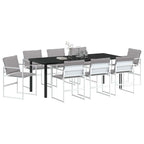 Conjunto de Comedor de Jardín 9 pcs Blanco 200 x 80 x 73 cm
