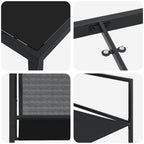 Conjunto de Comedor de Jardín 5 pcs Negro Textileno y acero