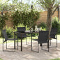 Conjunto de Comedor de Jardín 5 pcs Negro Textileno y acero