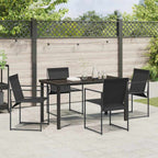 Conjunto de Comedor de Jardín 5 pcs Negro Textileno y acero