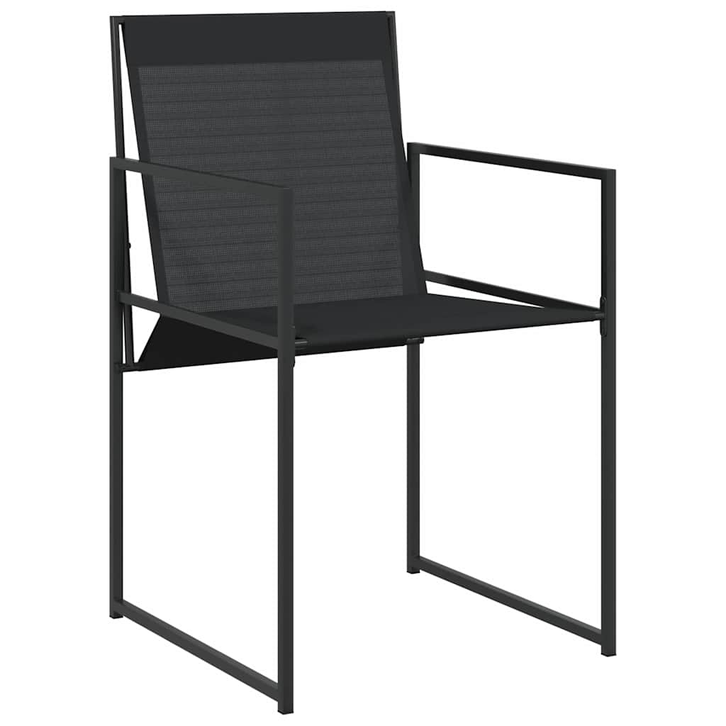 Conjunto de Comedor de Jardín 5 pcs Negro Textileno y acero