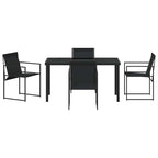 Conjunto de Comedor de Jardín 5 pcs Negro Textileno y acero