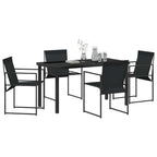 Conjunto de Comedor de Jardín 5 pcs Negro Textileno y acero