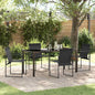 Conjunto de Comedor de Jardín 5 pcs Negro Textileno y acero