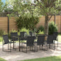 Conjunto de Comedor de Jardín 5 pcs Negro Textileno y acero