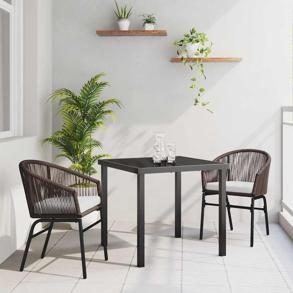 Conjunto de Refeição de Jardim 11 Peças Preto Aço